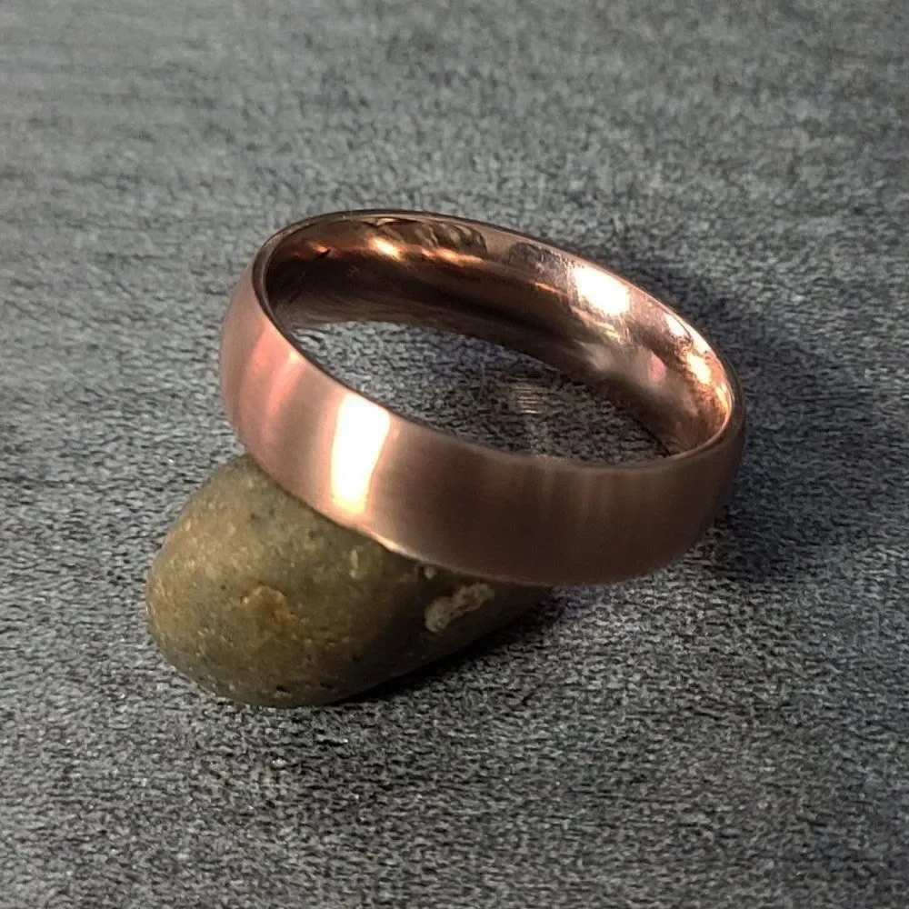 Men's Rose Gold Wedding Ring Band - Rose Gold Wedding Ring for Men